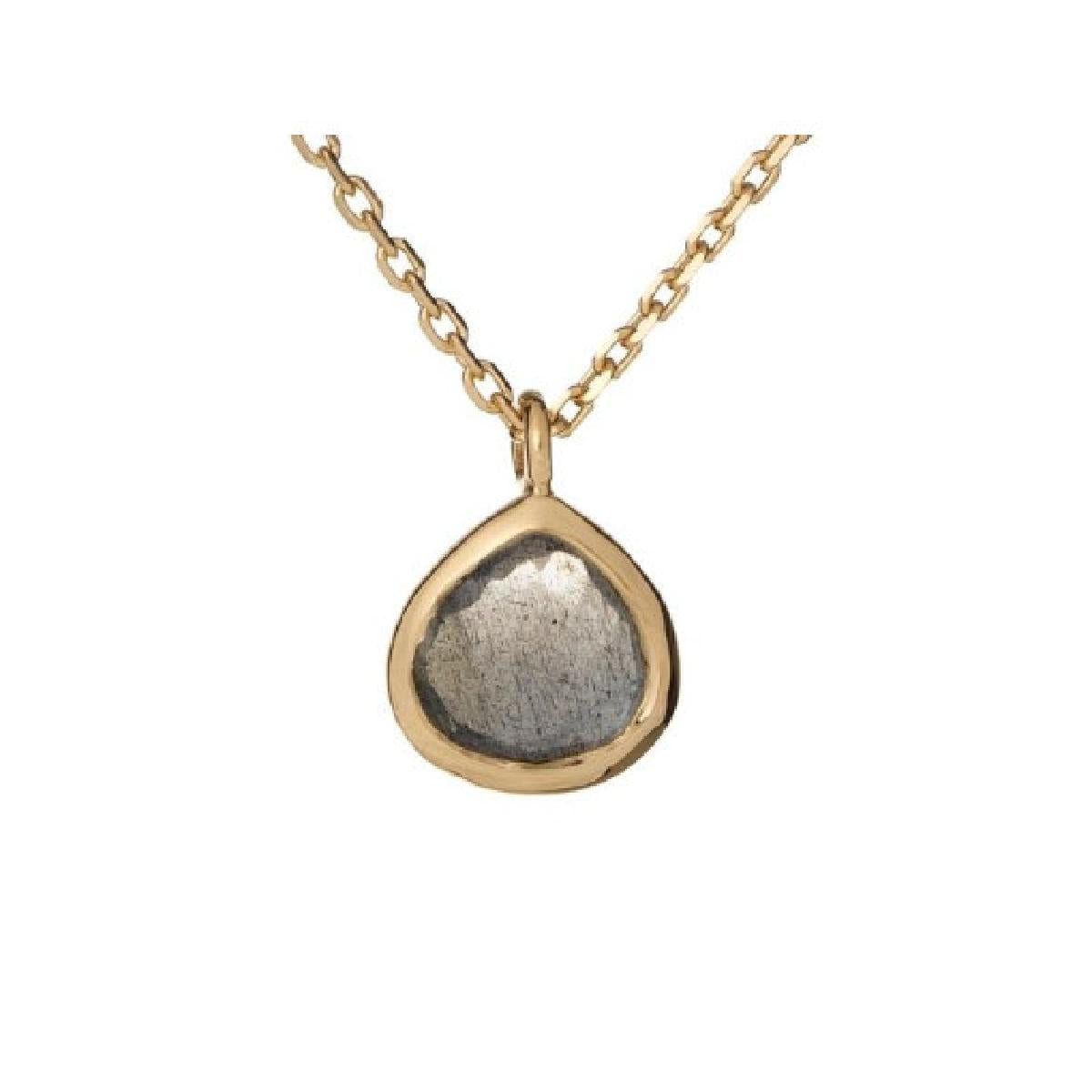 Collier Simple +P. Couleur Labradorite Gemme Fine Ligne Classique Collection Argent 925