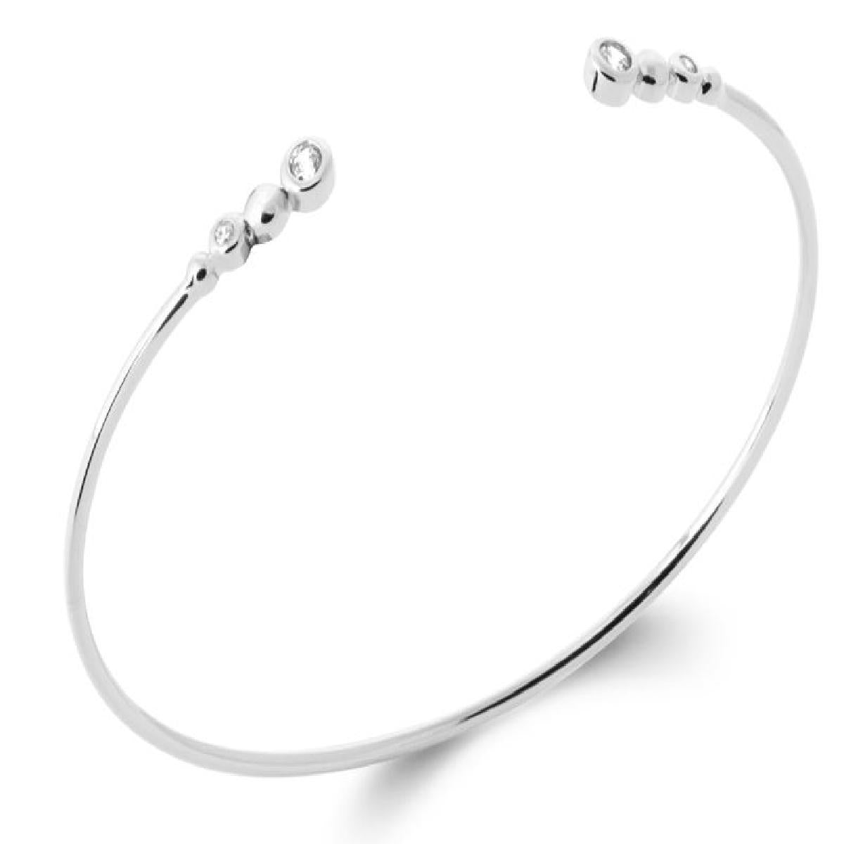 Bracelet Rigide Pour Poignet Des Femmes Modèle P. Blanche – Argent 925