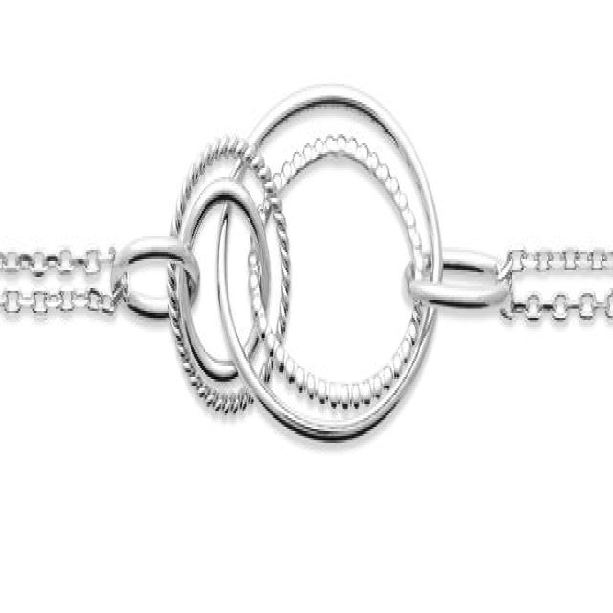 Bracelet Simple ALOÏZE Maille Torsadée Gravée Motif Fleurs Délicates – Argent 925