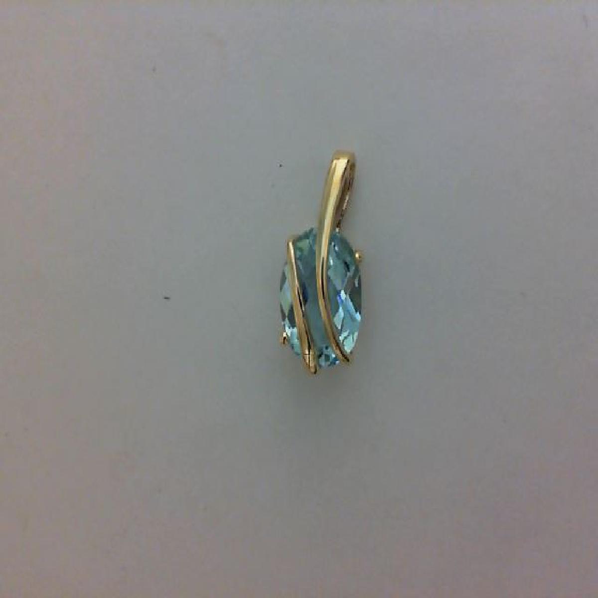 Pendentifs P.Couleur Solitaire – Topaze Bleue Facettée Naturelle Taillée Parfaite