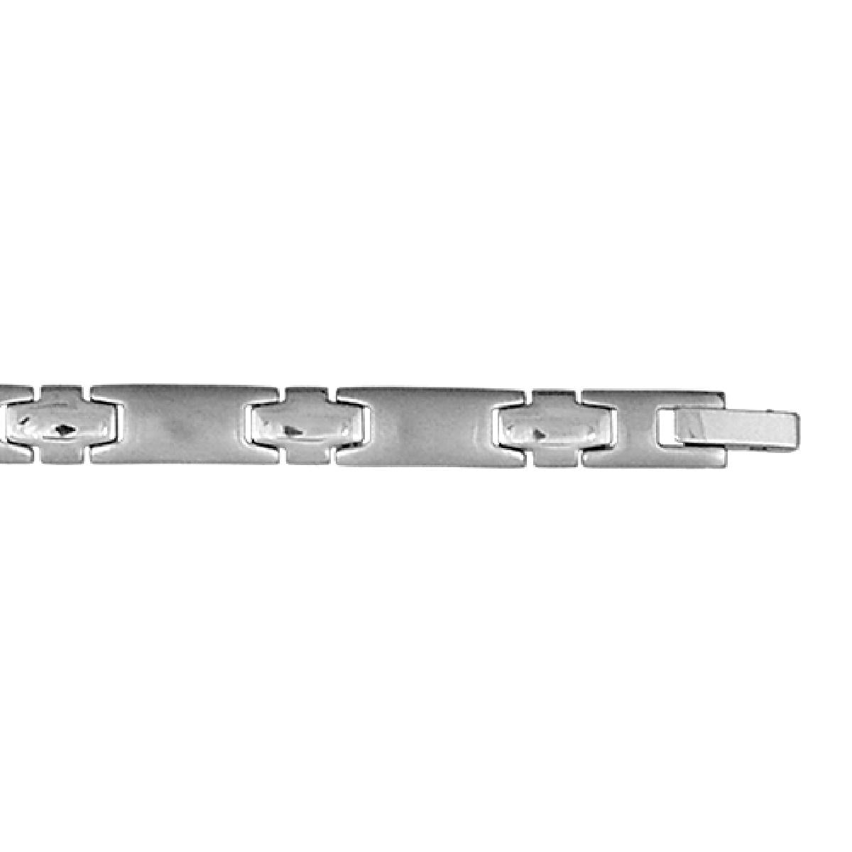 Bracelet Gourmette Maille Forçat Gravé Motif Fleuri Ancien – Acier Inoxydable 316L
