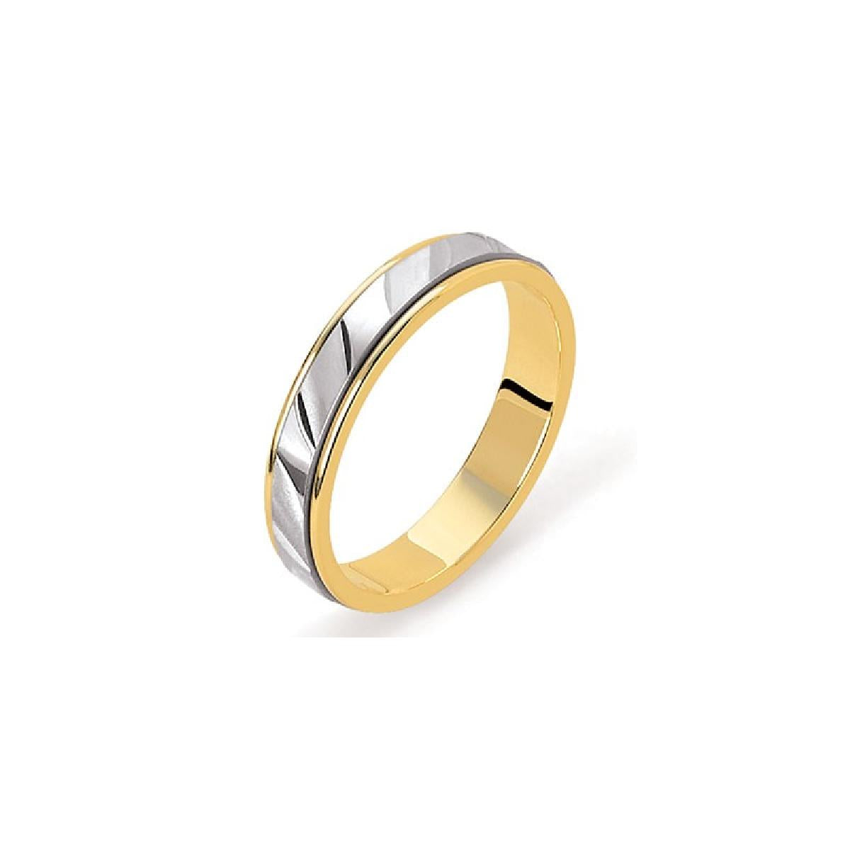 Alliances À Motifs Gravés – Modèle Motifs Géométriques Croisés Et Torsades – Or 18 Carats