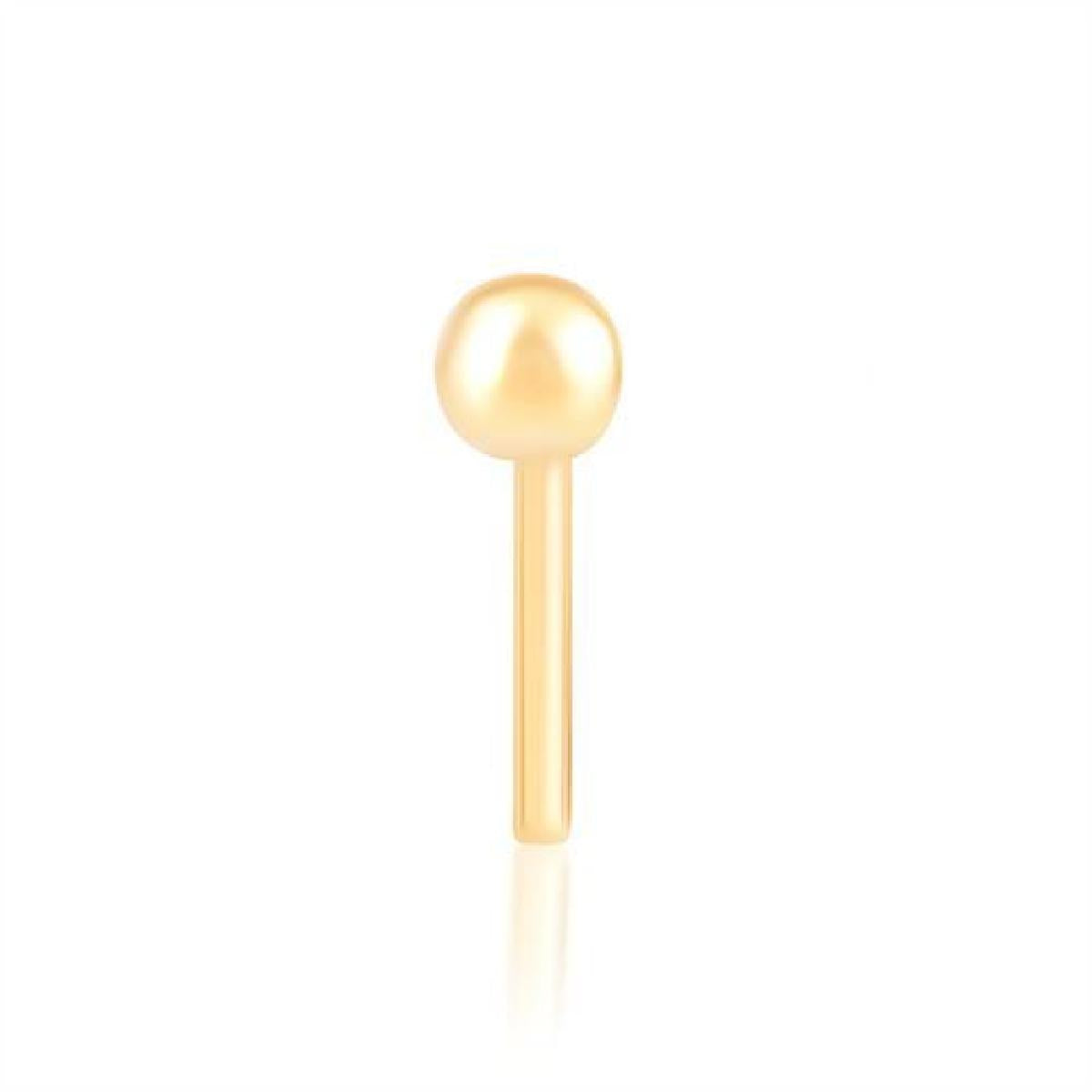 Barre De Piercing Torsadée Horizontale Longue Et Fine AU750 – Or Jaune 18 Carats