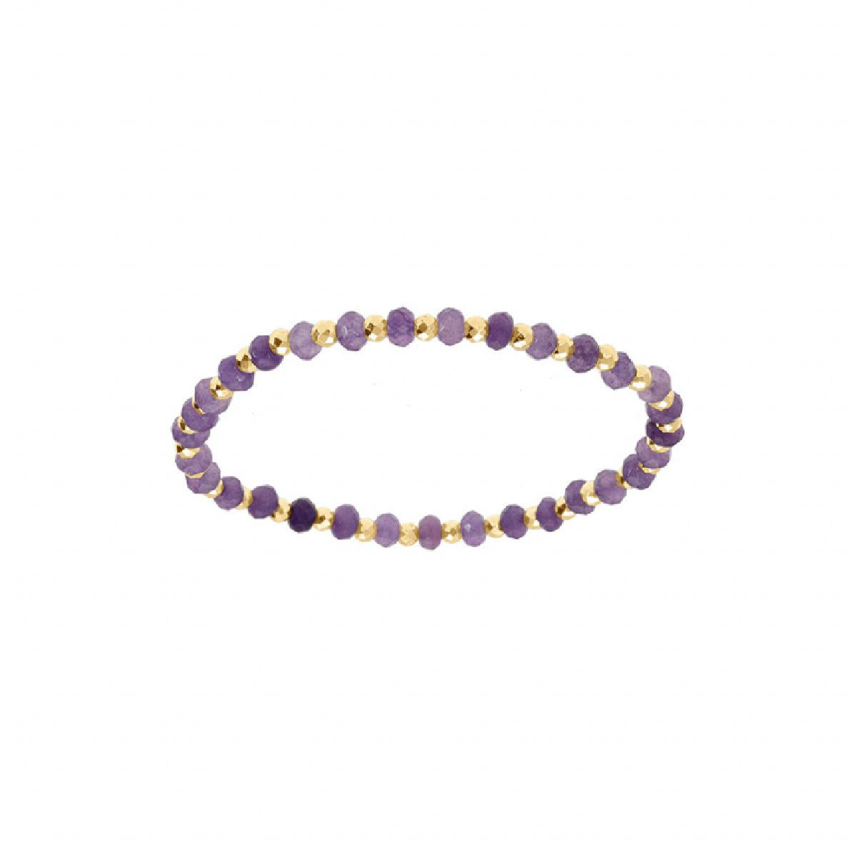Bracelet Souple Améthyste Couleur Pourpre Claire Diamètre Moyen 6 Millimètres – Acier
