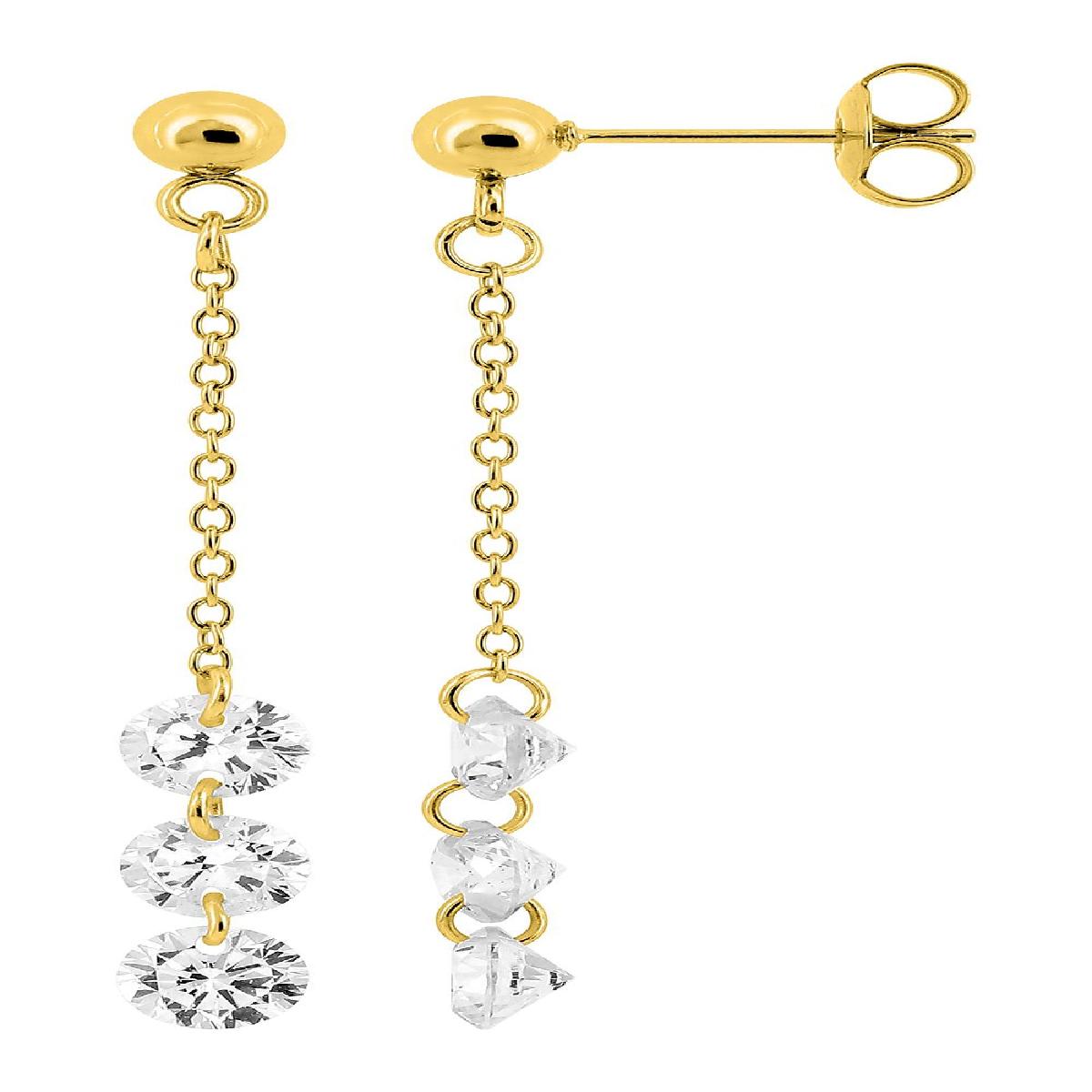 Créoles Dormeuses PAM Blanc Pendentif Amovible Version Standard – Acier Inoxydable