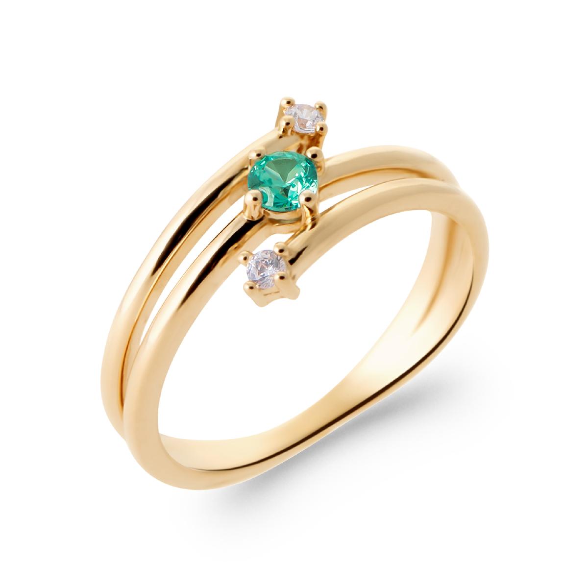 Solitaire Pierre de Couleur Émeraude Taille Poire Sertie à Griffes – Or Jaune 18 Carats