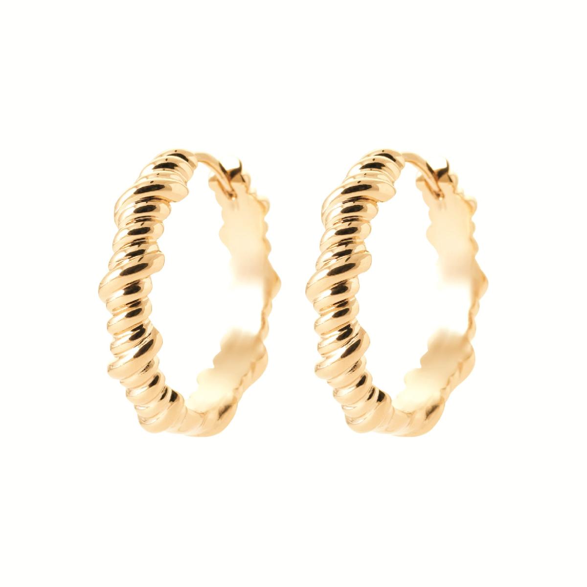 Créoles Dormantes Pampille À Motif Trèfle Fin Travaillé ALOÏZE – Or Jaune 18 Carats