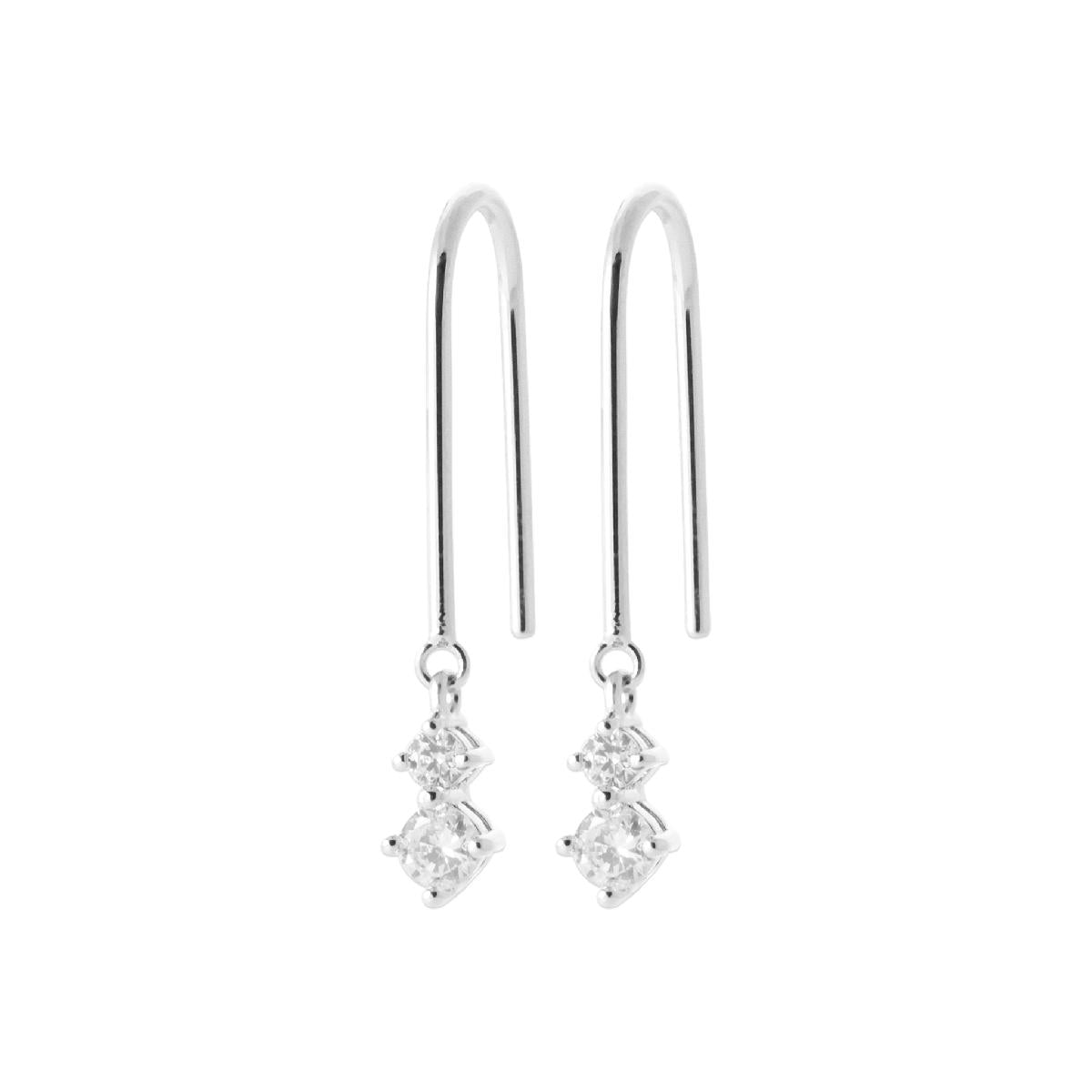 Créoles PAM P Blanc Édition Atelier Fine Gravure Lustrée – Argent 925 Et Zirconium