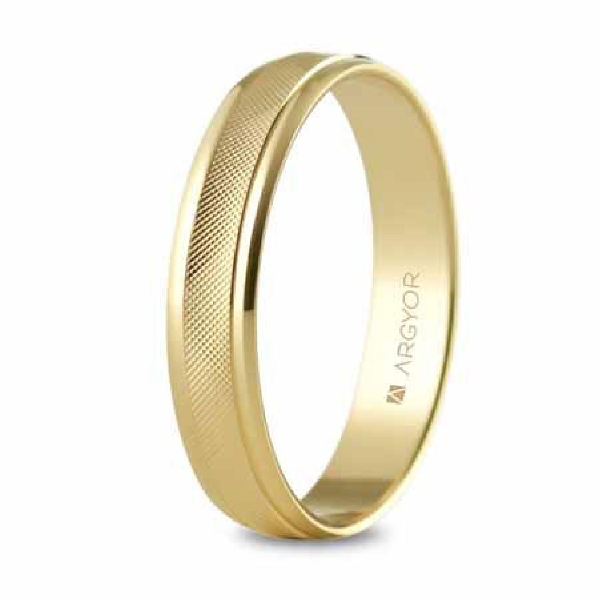 Alliances À Motifs Gravés Géométriques Et Floraux Inscrits Distincts – Or Jaune 18 Carats