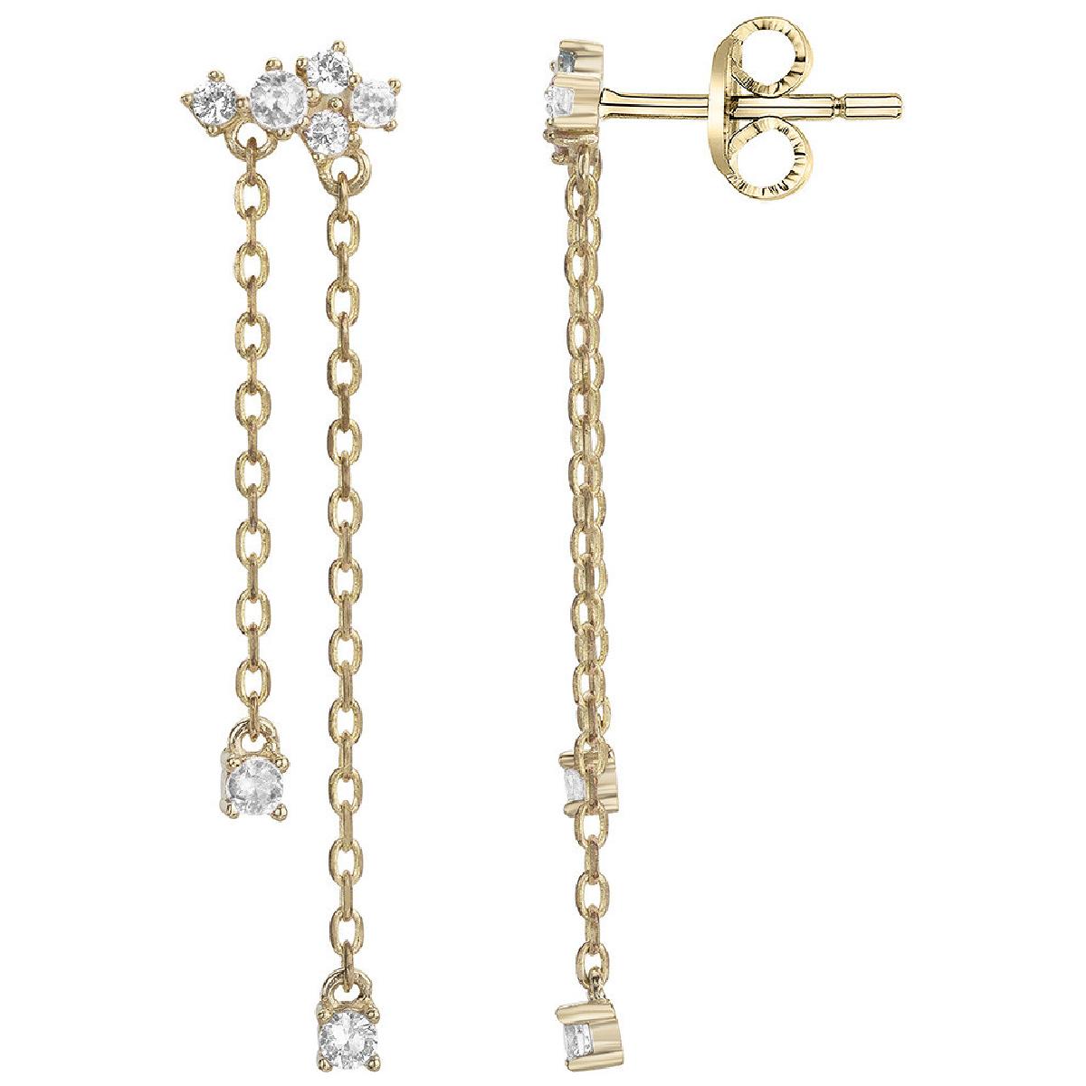 Créole Dormante Pendante PAM P Blanc Longue Version Collection Référence – Zirconium