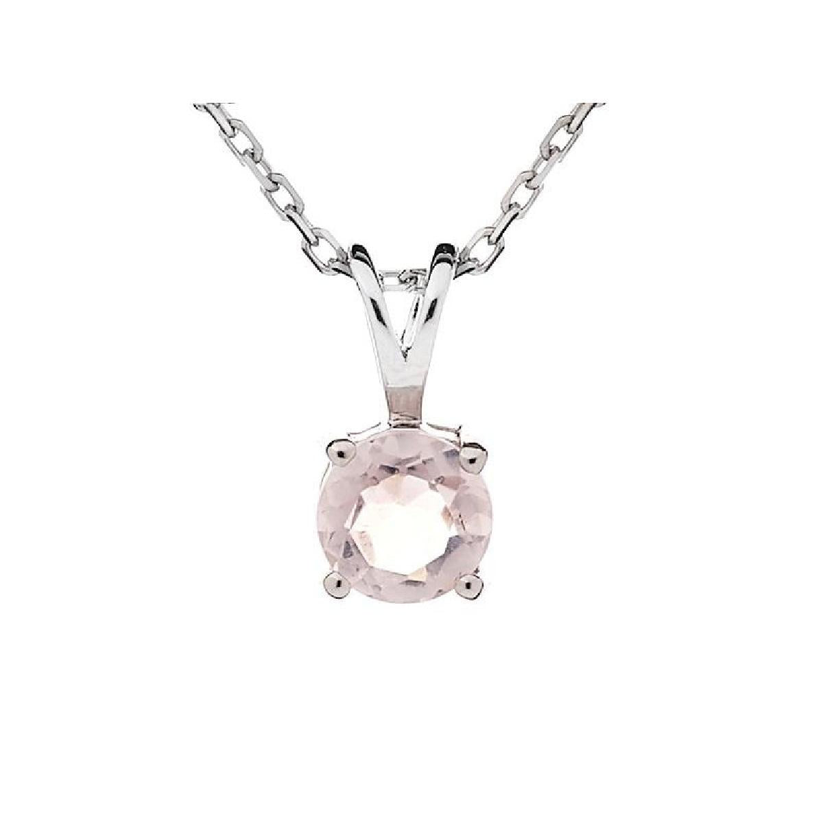 Pendentifs P. Couleur Solitaire Quartz Gris Transparent Poli Fin Brillant – Argent 925