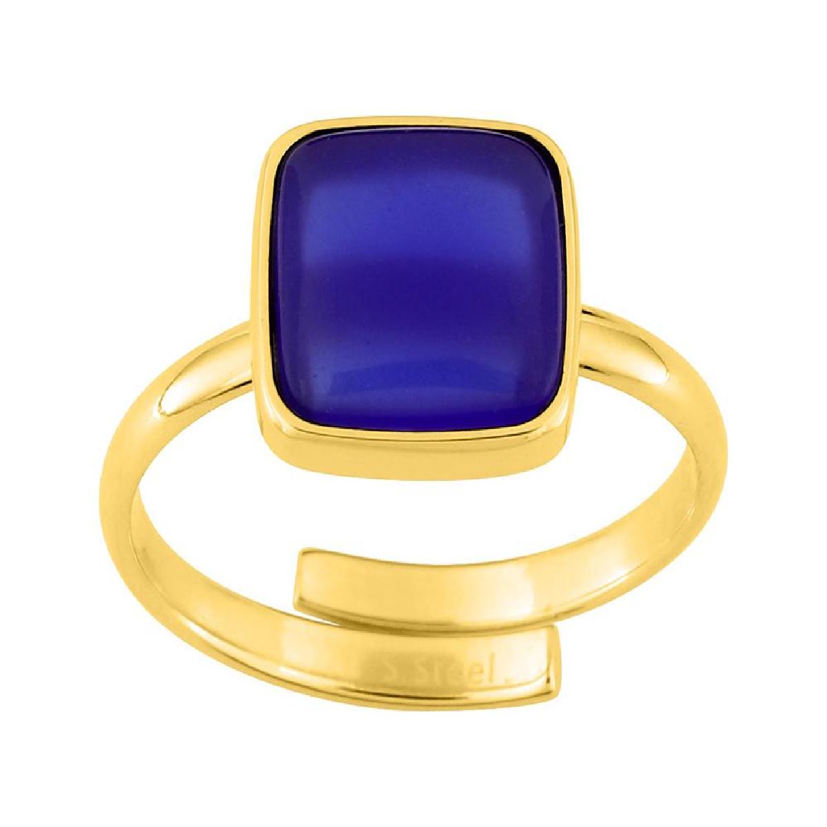 Solitaire pierre de couleur améthyste naturelle facettée taille demi-joyau – Acier