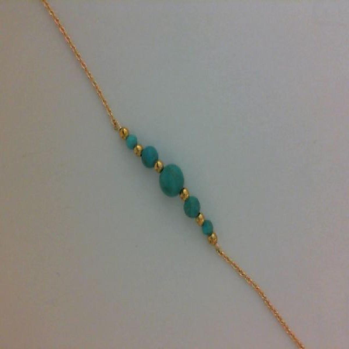 Bracelet Simple P.COULEUR Turquoise – Bracelet Discret Et Fin Pour Poignet, Modèle Classique