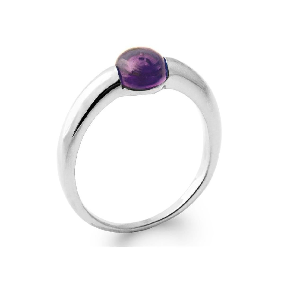 Bague AG925 Améthyste Vent D'orage Gris Clair Éthéré Profond – Argent Rhodié 925
