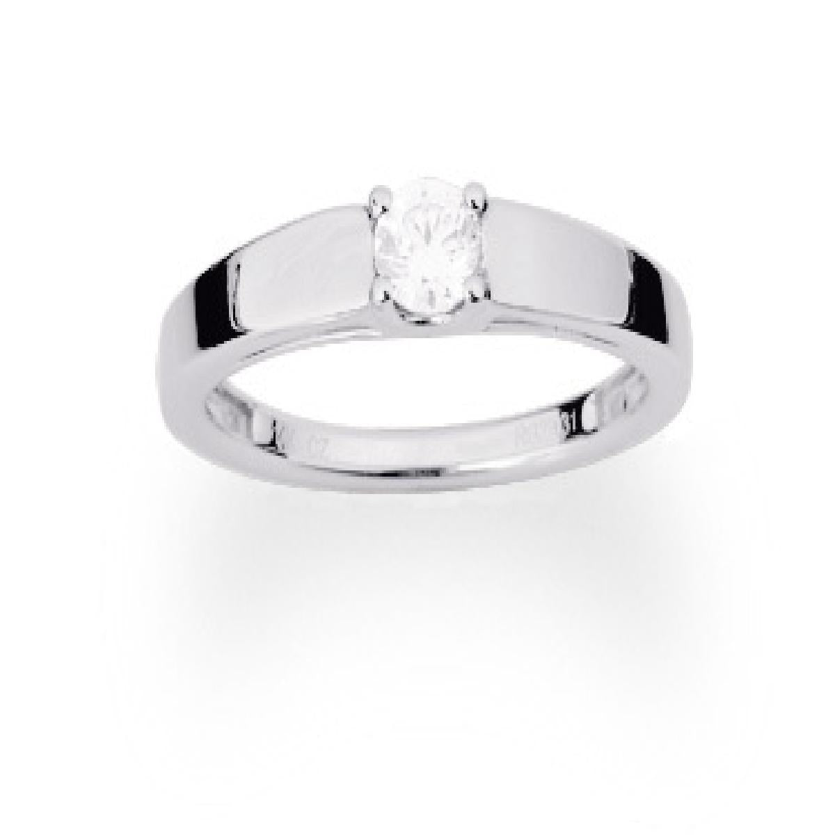 Solitaire Diamant Rond 0,23 Carat GH P1/P2 Sertissage 4 Griffes Massé – Or Blanc 750