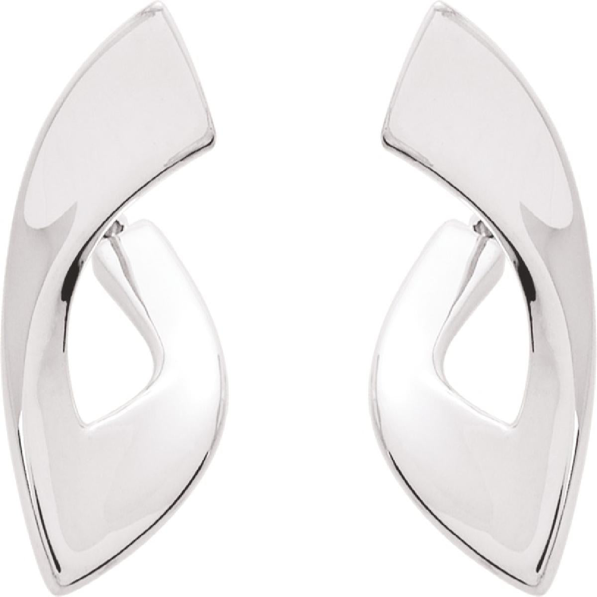 Boucles D'Oreilles En Anneaux Torsadés À Finition Satinée AU750 – Or 18 Carats