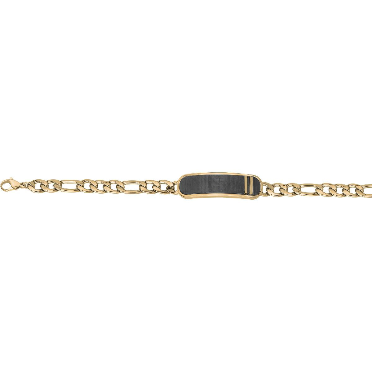Bracelet Simple Avec Plaque Gravée En Acier Inoxydable Longueur Ajustable Finition Mate