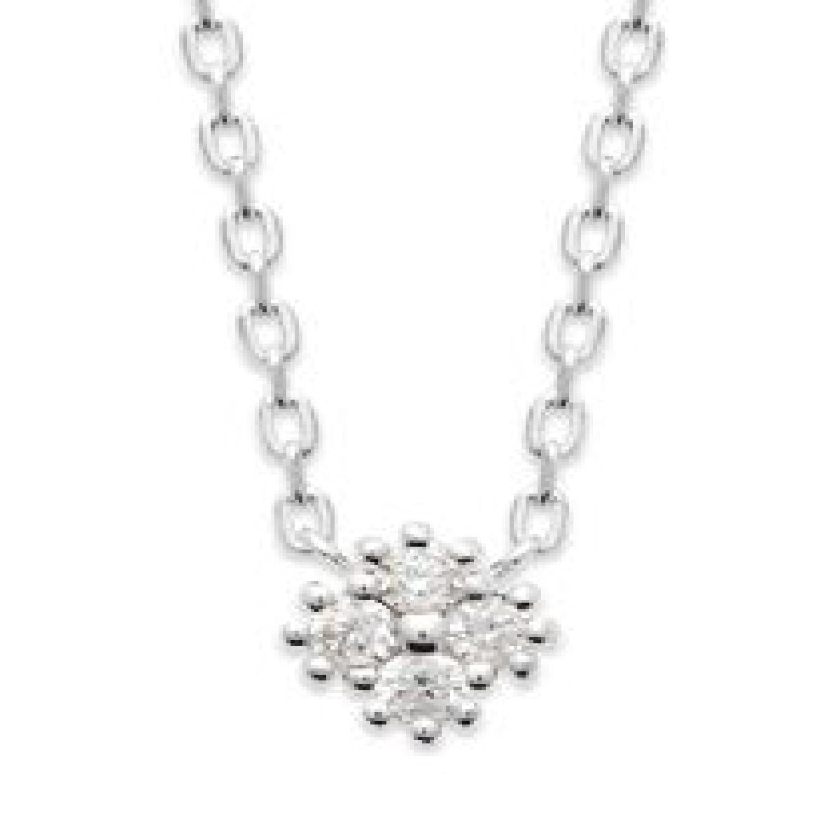 Collier AG925 – Argent Rhodié 925/1000 Et Zirconium Quatre Oxydes Sertis Griffes