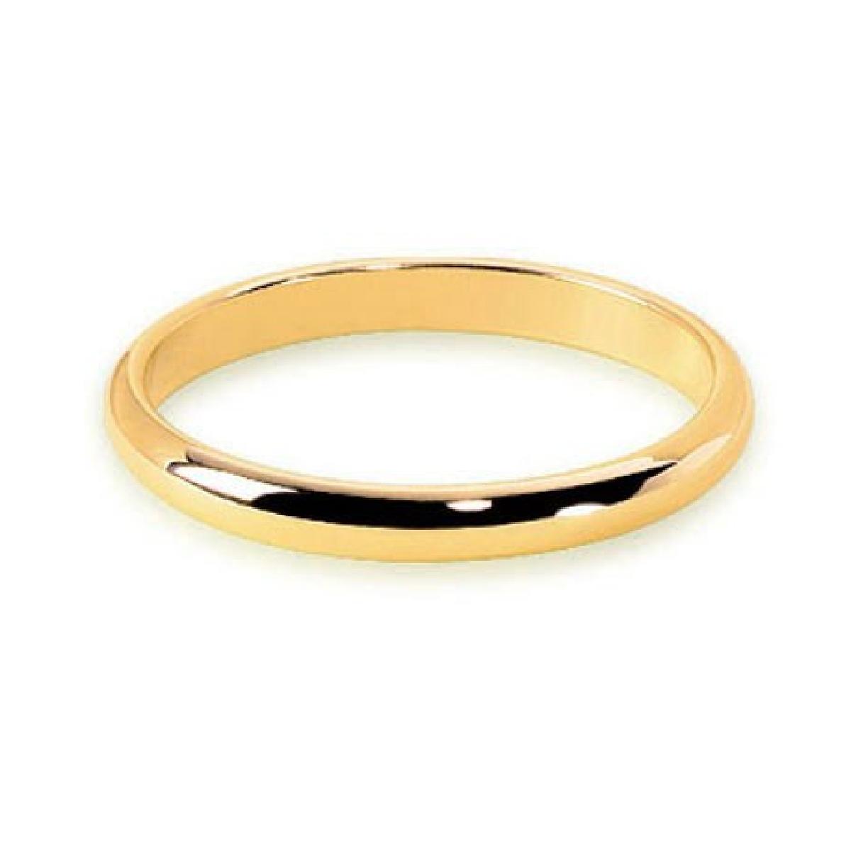 Alliances Lisses AU750 – Or Jaune 18 Carats, Bagues de Mariage Plates, Tailles Disponibles