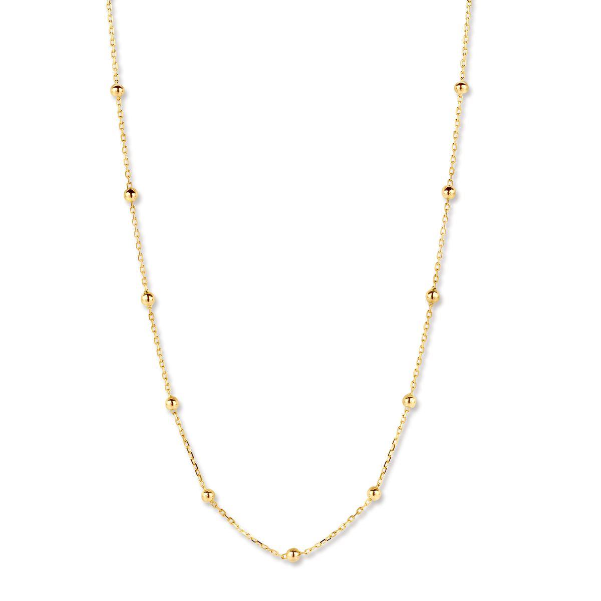 Collier Simple Tout Or Modèle Chaîne Fine Rond Lisse Longueur Standard – Or Jaune 18 Carats