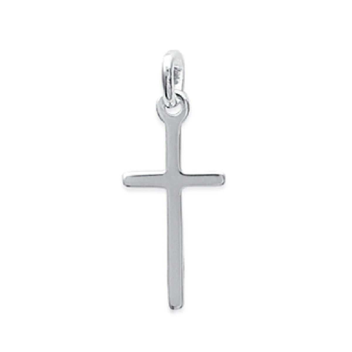 Pencentif en argent rhodié 925/1000 croix
