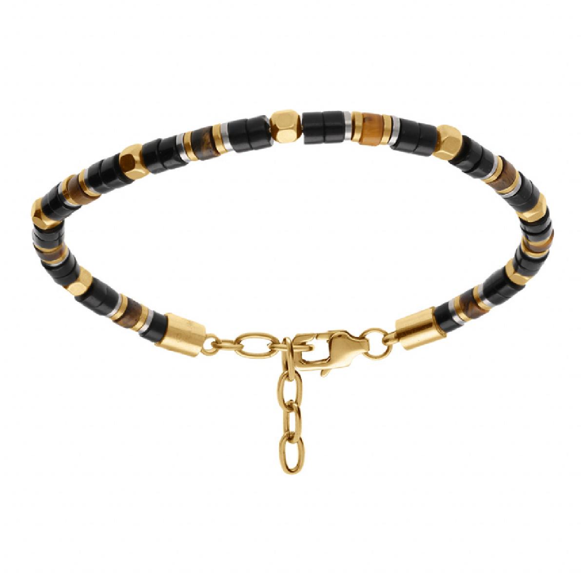 Bracelet Souple Oeil De Tigre – Acier Inoxydable, Finition Satinée, Longueur Réglable