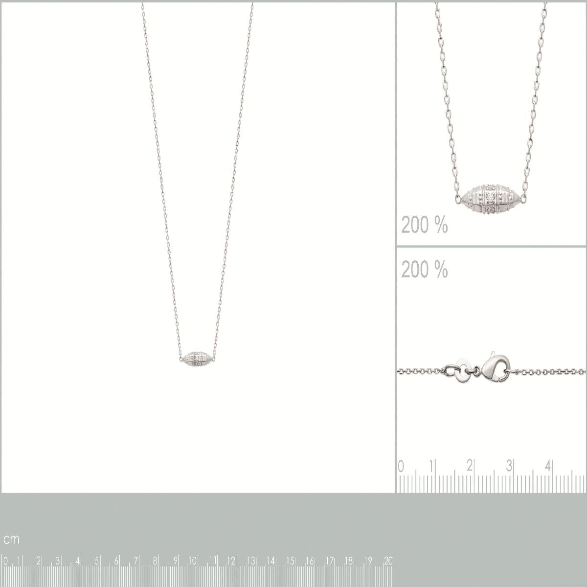 Collier Souple P Blanches Longue Fine Gravé Pour Femme Moderne – Argent 925 Zirconium