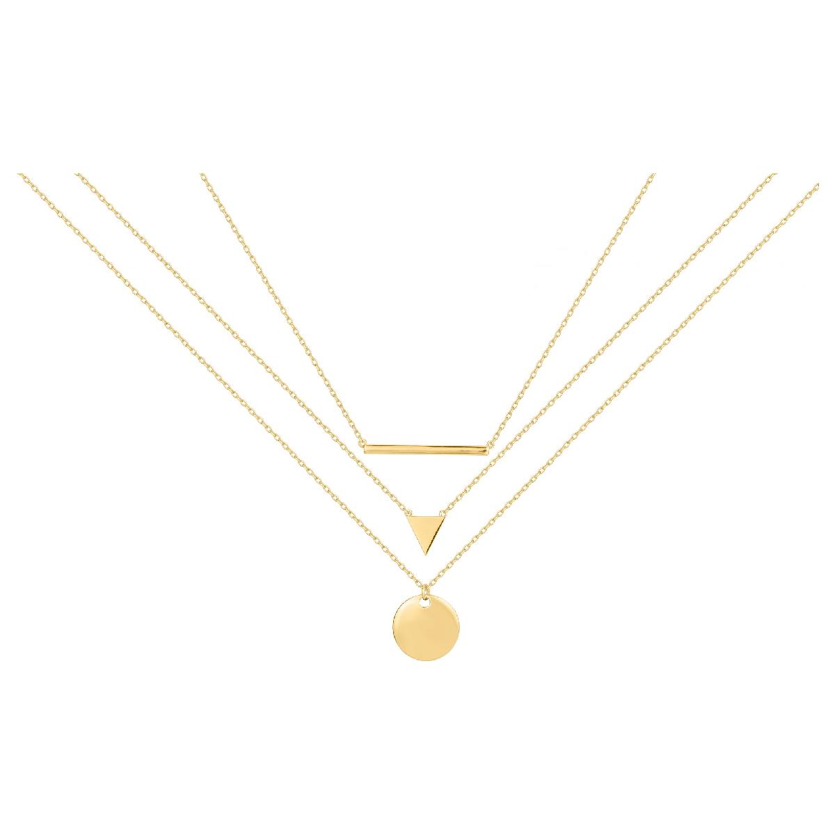 Collier Simple Aloïze Collection Pureté Longueur Réglable 40 cm Chaîne Maille Ronde – Or Jaune 18 Carats