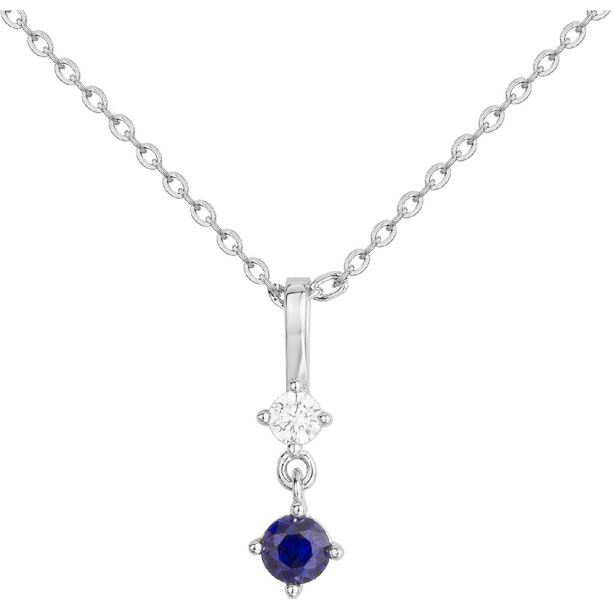 Collier Simple +P. Couleur Gravable Zirconium Version Classique Fine – Argent 925