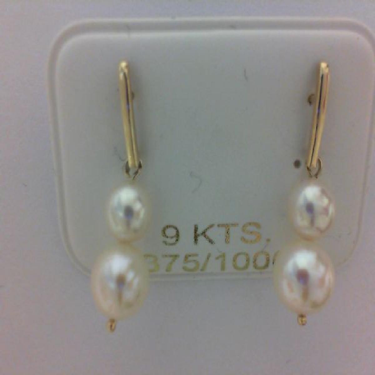 Boucles D'Oreilles Pendantes AU375 Or Jaune 9 Carats Série Classique Collection Permanente