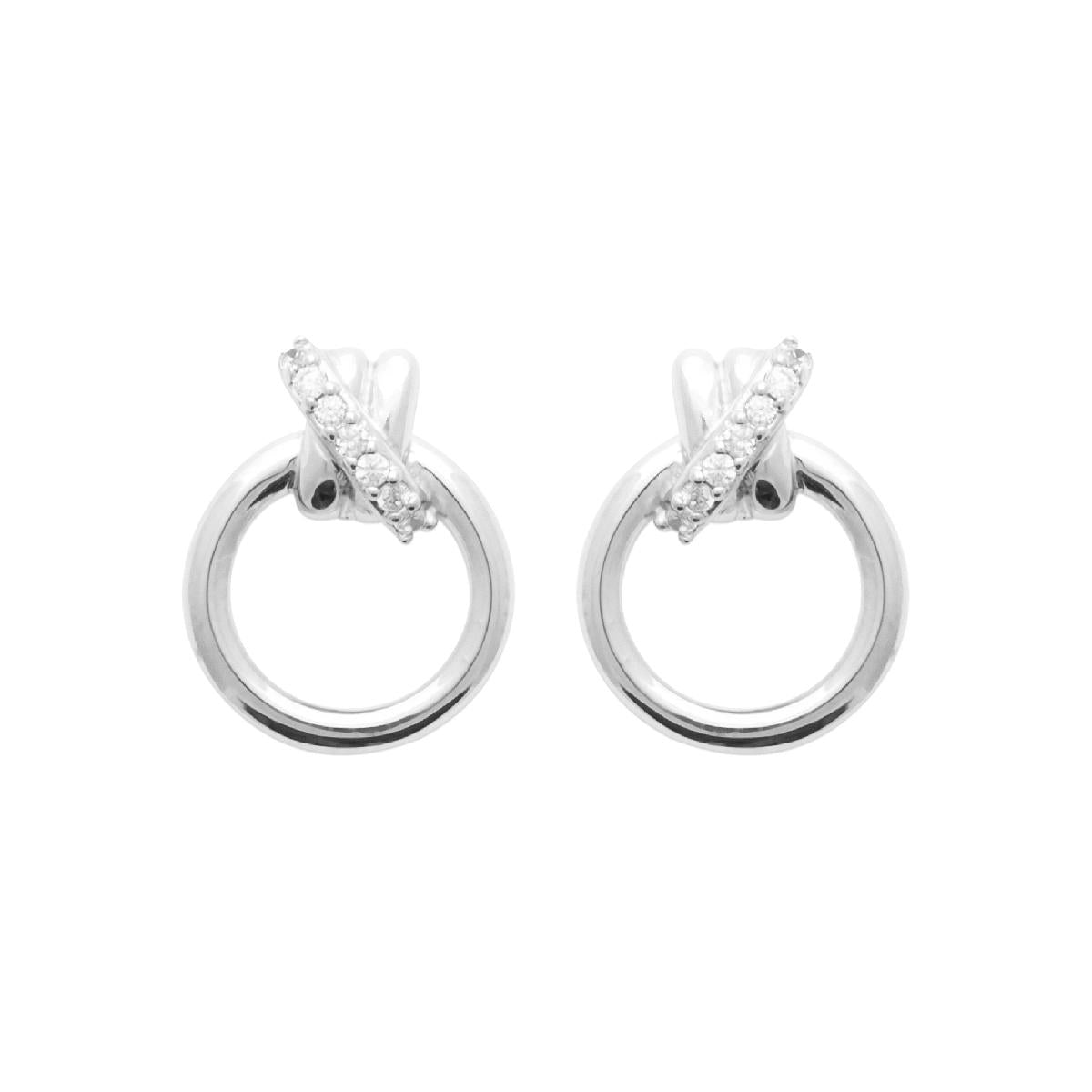 Créole Dormeuse pour Oreilles – PAM Blanc Zirconium Édition Limitée – Argent 925