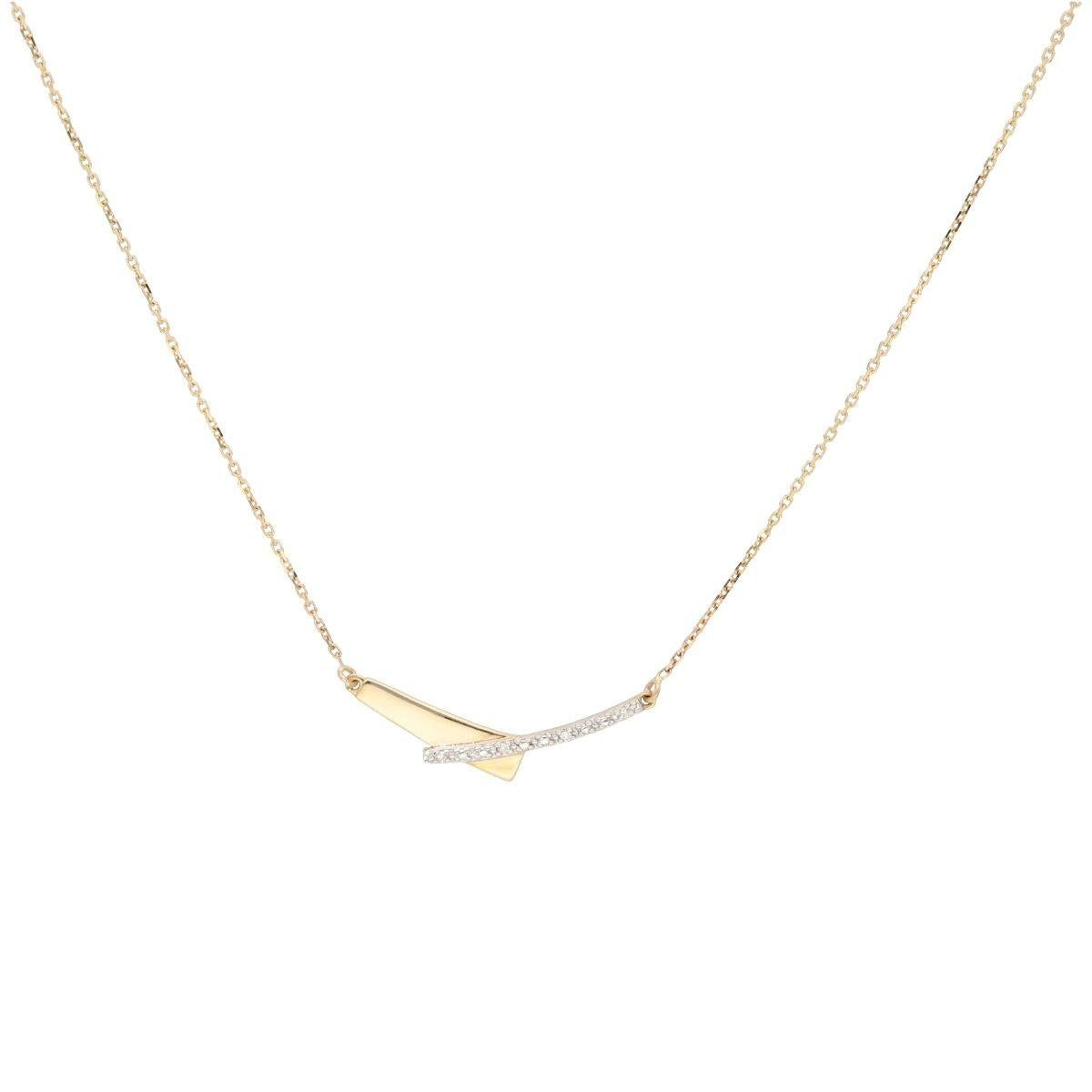 Collier AU375 Diamant Couleur I-J Pureté SI Taille Brillant Poire Serti Invisible