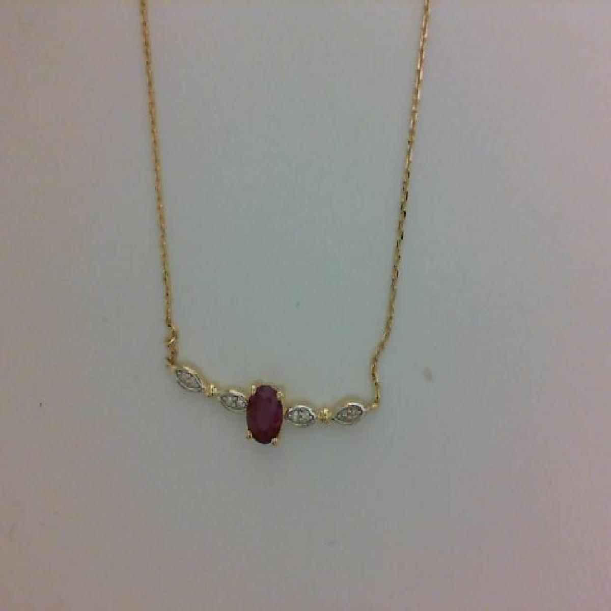 Collier Simple À Pendentif Rubis Serti – Or Jaune 18 Carats De La Collection ALOÏZE