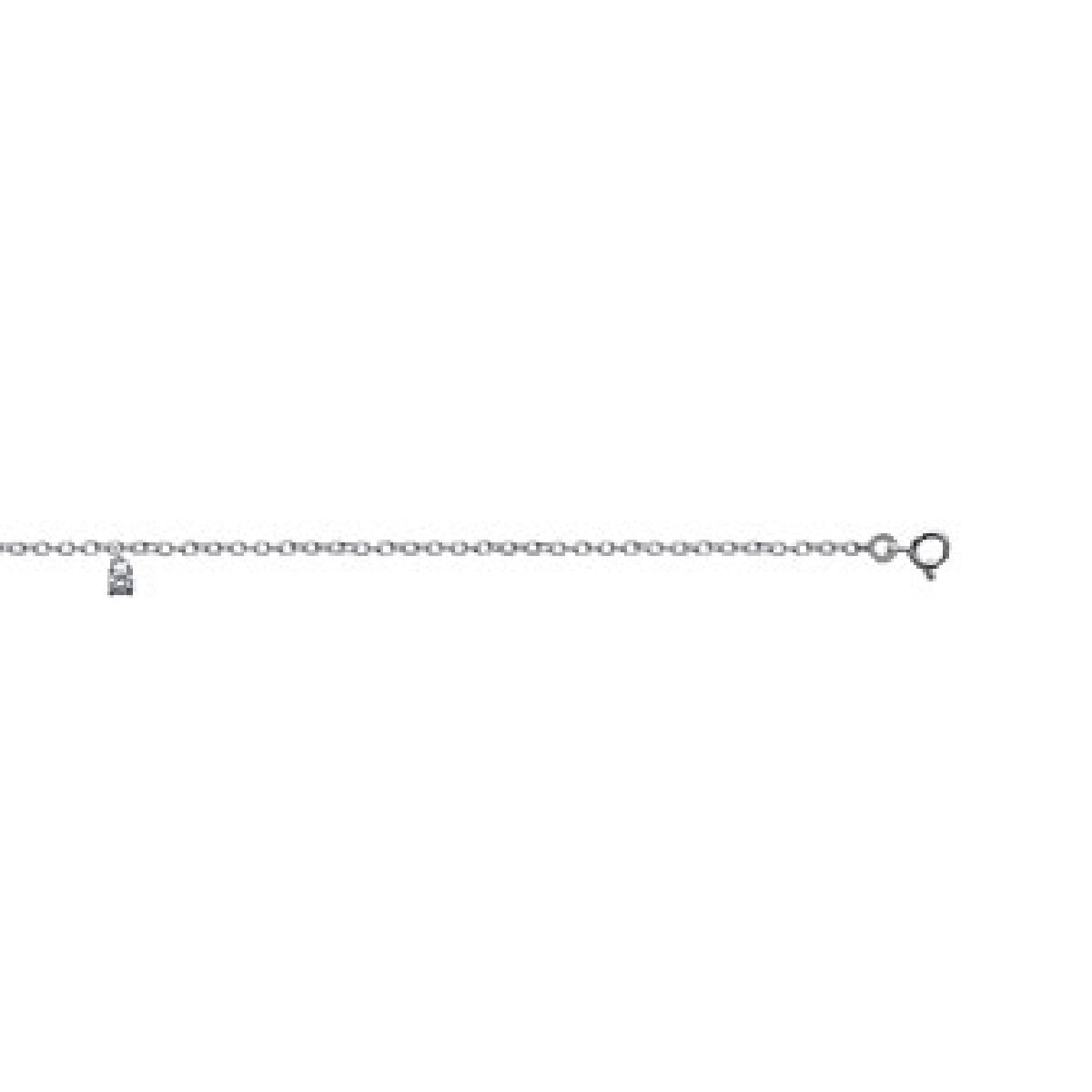 Chaine de cheville argent rhodié pampille OZ serti 4 griffes