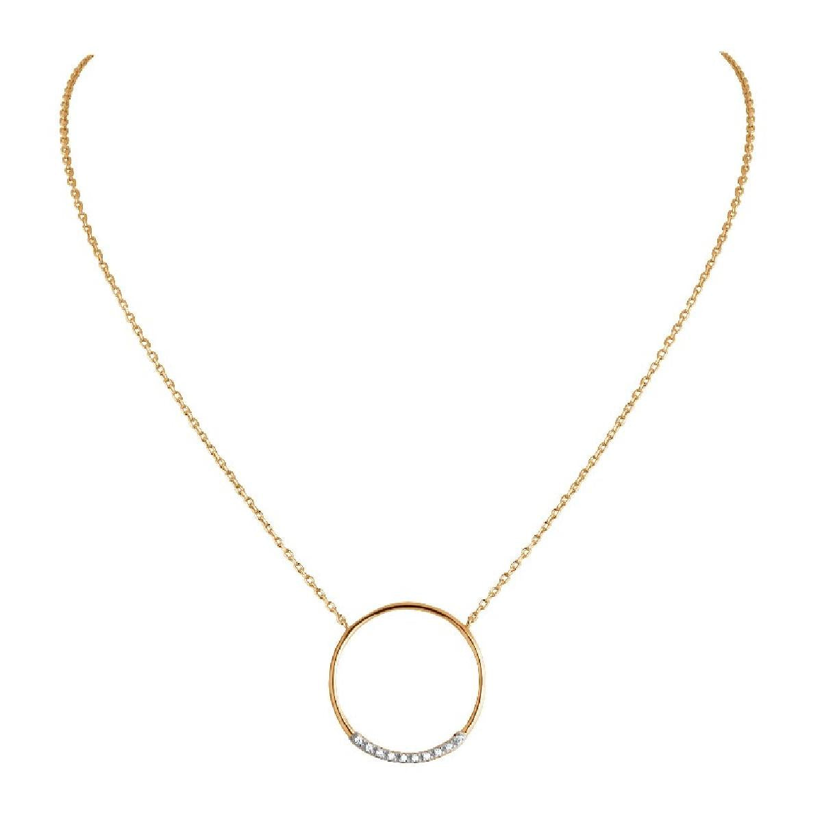 Collier Forçat Anneau Oxydes de Zirconium Serti – Plaqué Or Jaune 3 Microns ALOÏZE