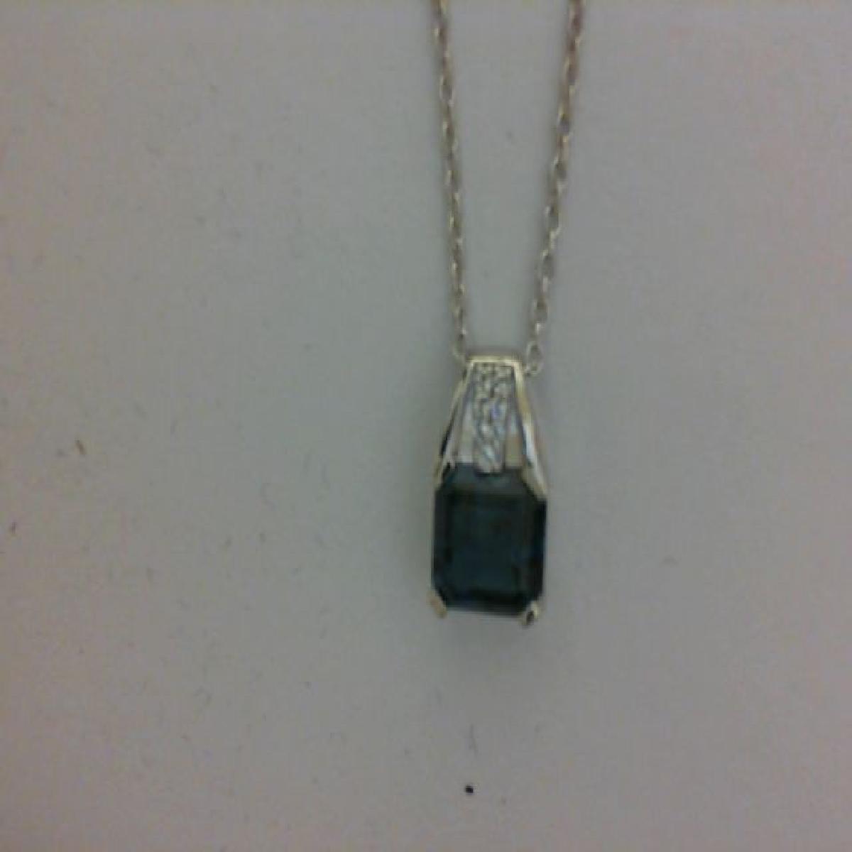 Collier Simple Topaze Naturelle Bleu Clair Ajustable Longueur Quarante Deux Centimètres – Argent 925
