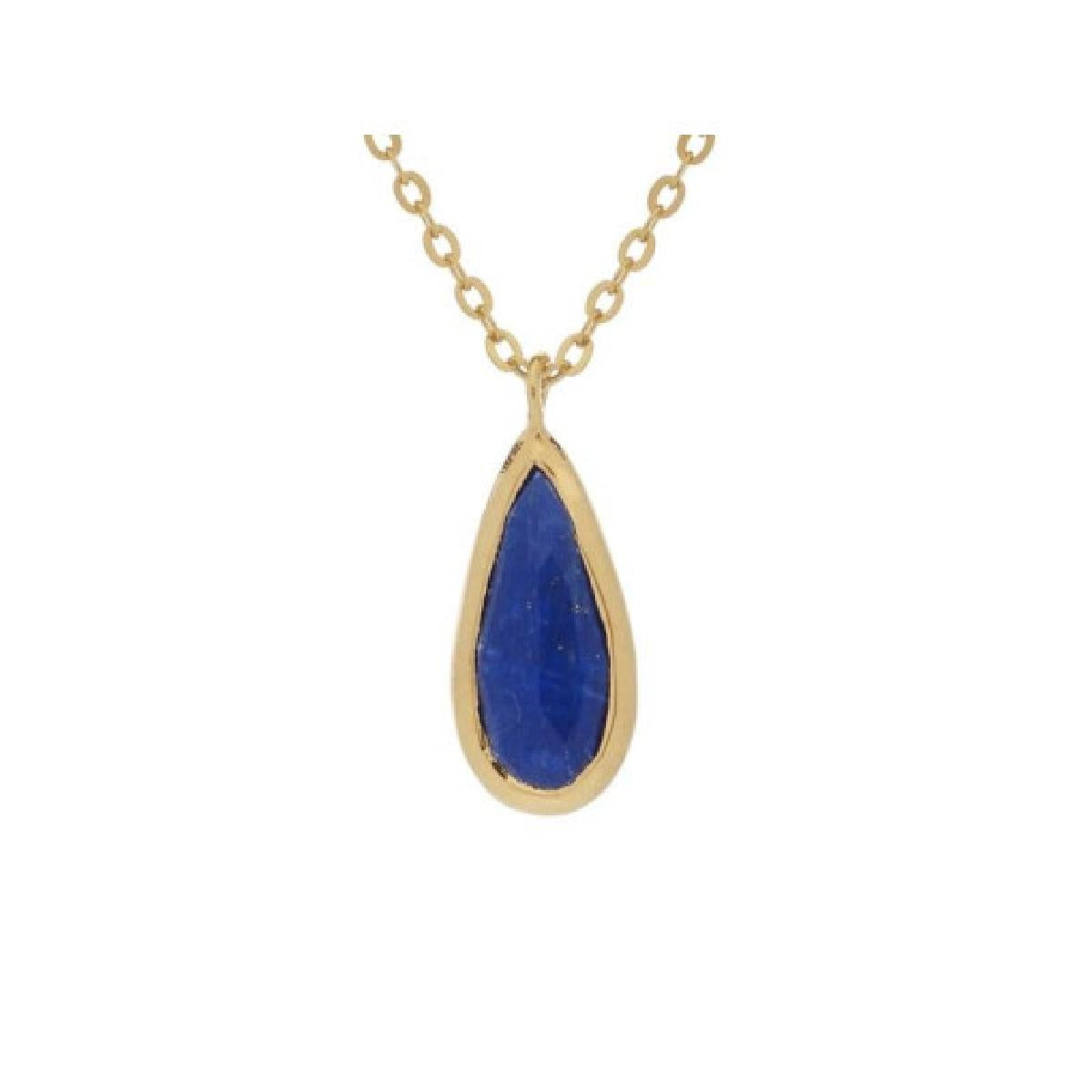 Collier Simple En Lapis Lazuli – Argent 925, Chaîne Argentée Longue Et Délicate
