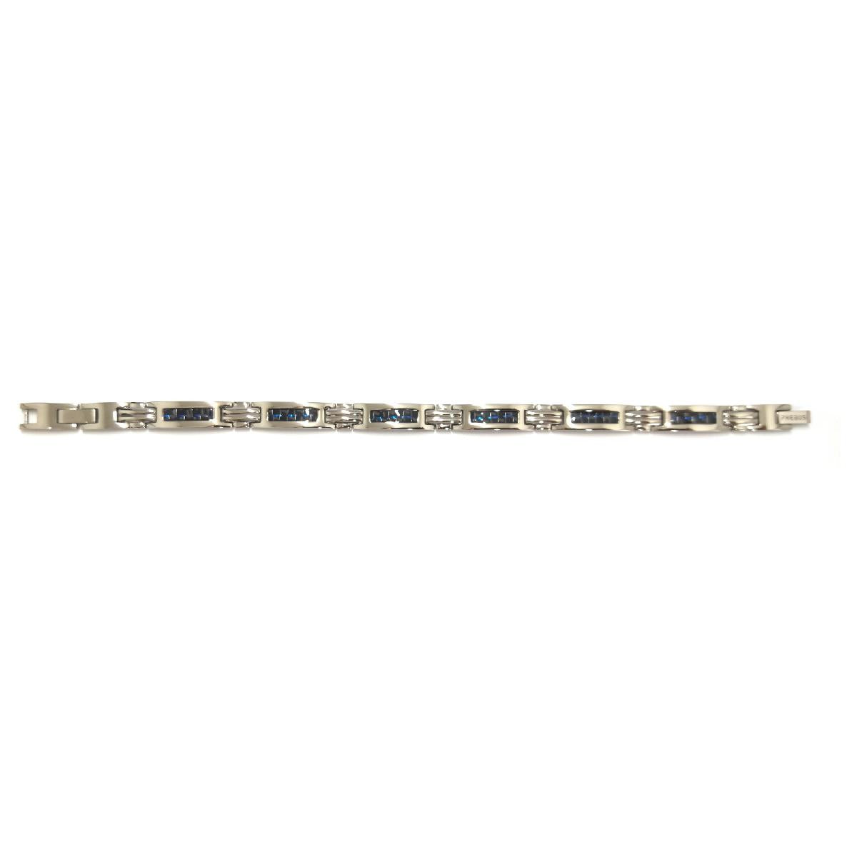 Bracelet Simple Divers Gravé Motif Torsadé Et Cercles Concentrriques Sur Chaîne Lisse – Acier Inoxydable