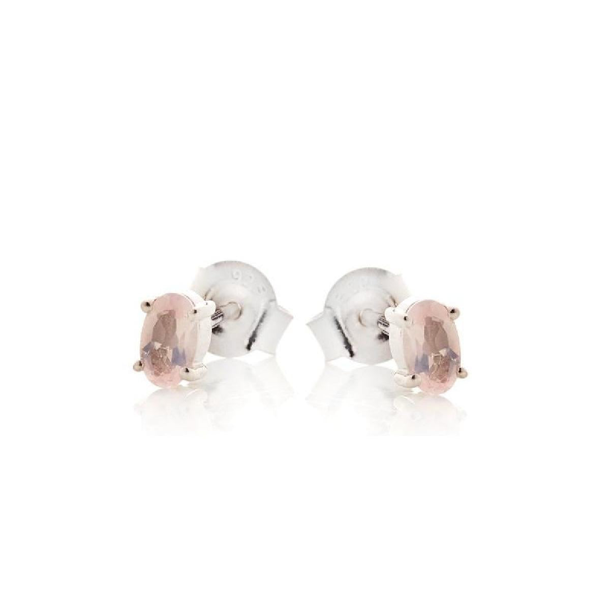 Boutons d'oreilles Quartz Multicolore Cabochon Rond Taille Moyenne – Argent Massif 925