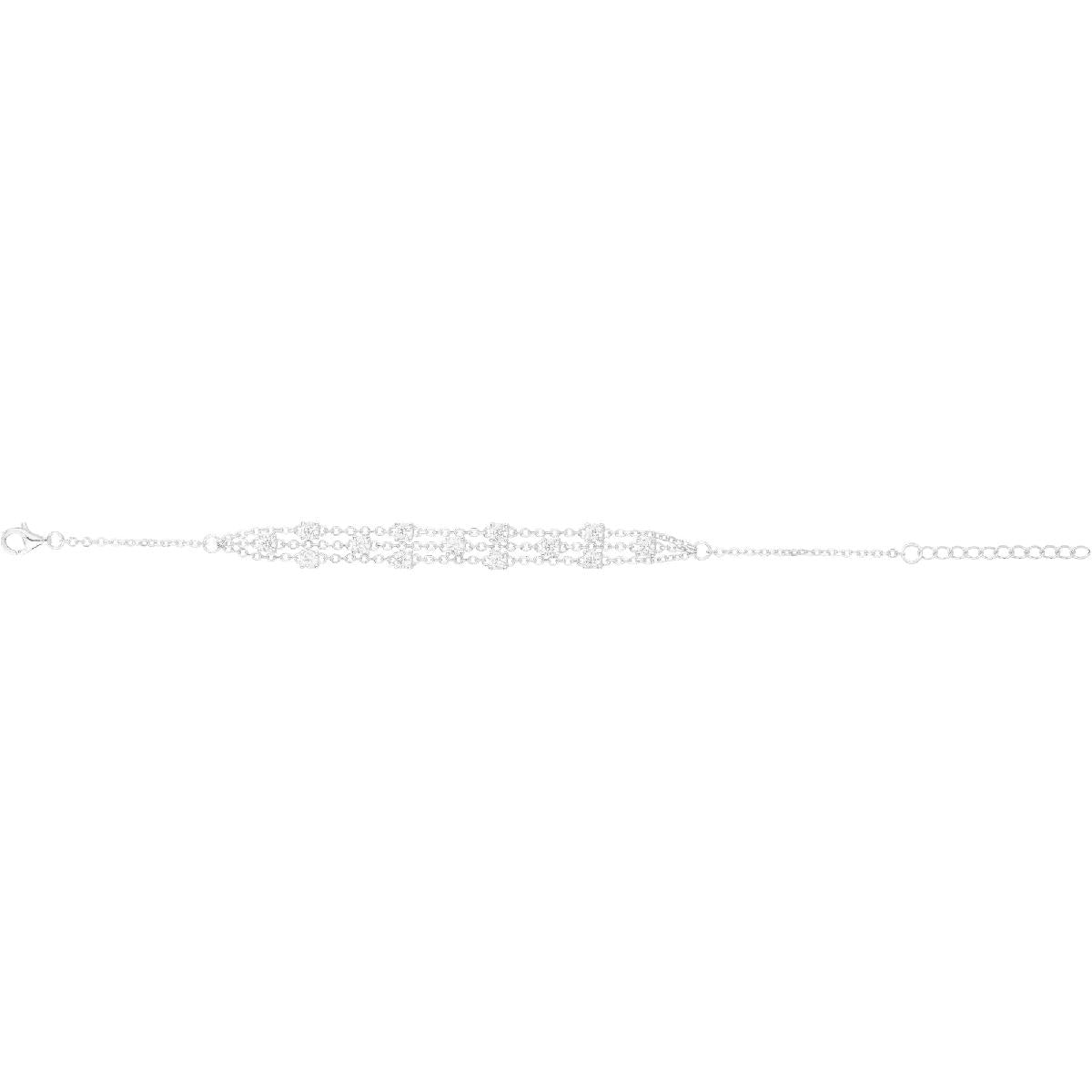 Bracelet simple en maille P. Blanches Zirconium Collection Précision – Argent 925