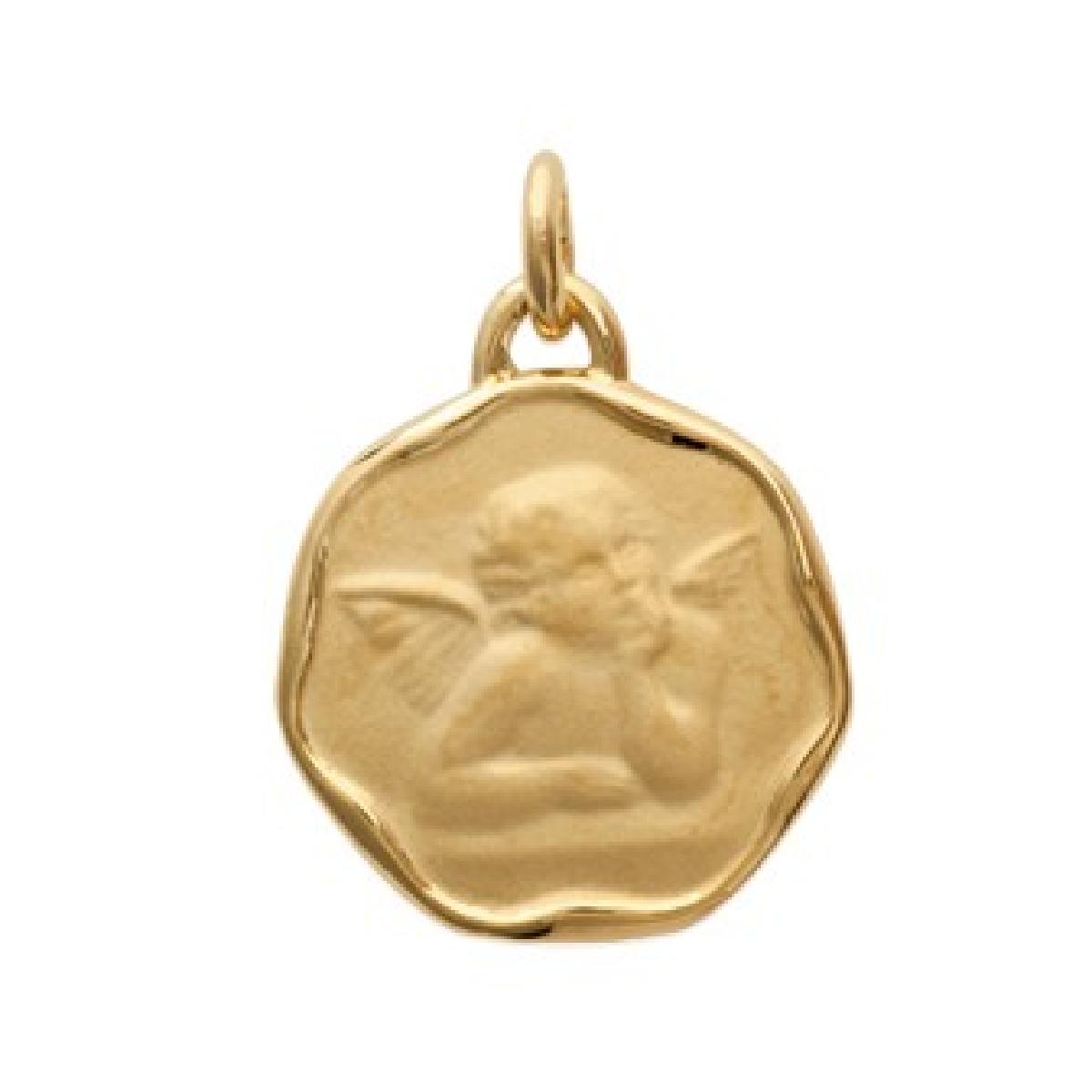 Pendentifs ALOÏZE Cœur Gravé Monogramme Filigrane Énigmatique Satiné – Or Jaune 18 Carats