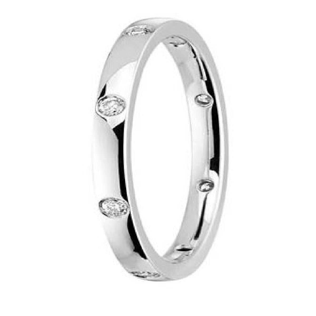 Bague Compositions Pierres Blanches Diamant Pavé Taille Brillants – Or 18 carats
