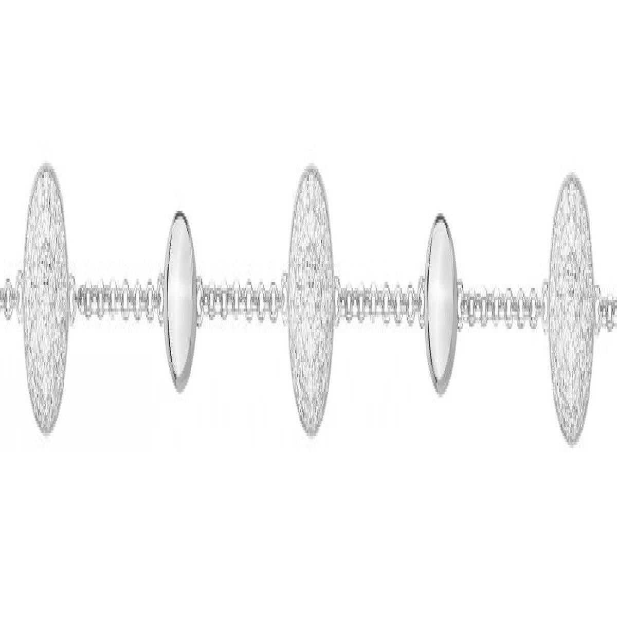 Bracelet fin à maillons circulaires gravé en finesse P. Blanches – Argent 925 et Zirconium