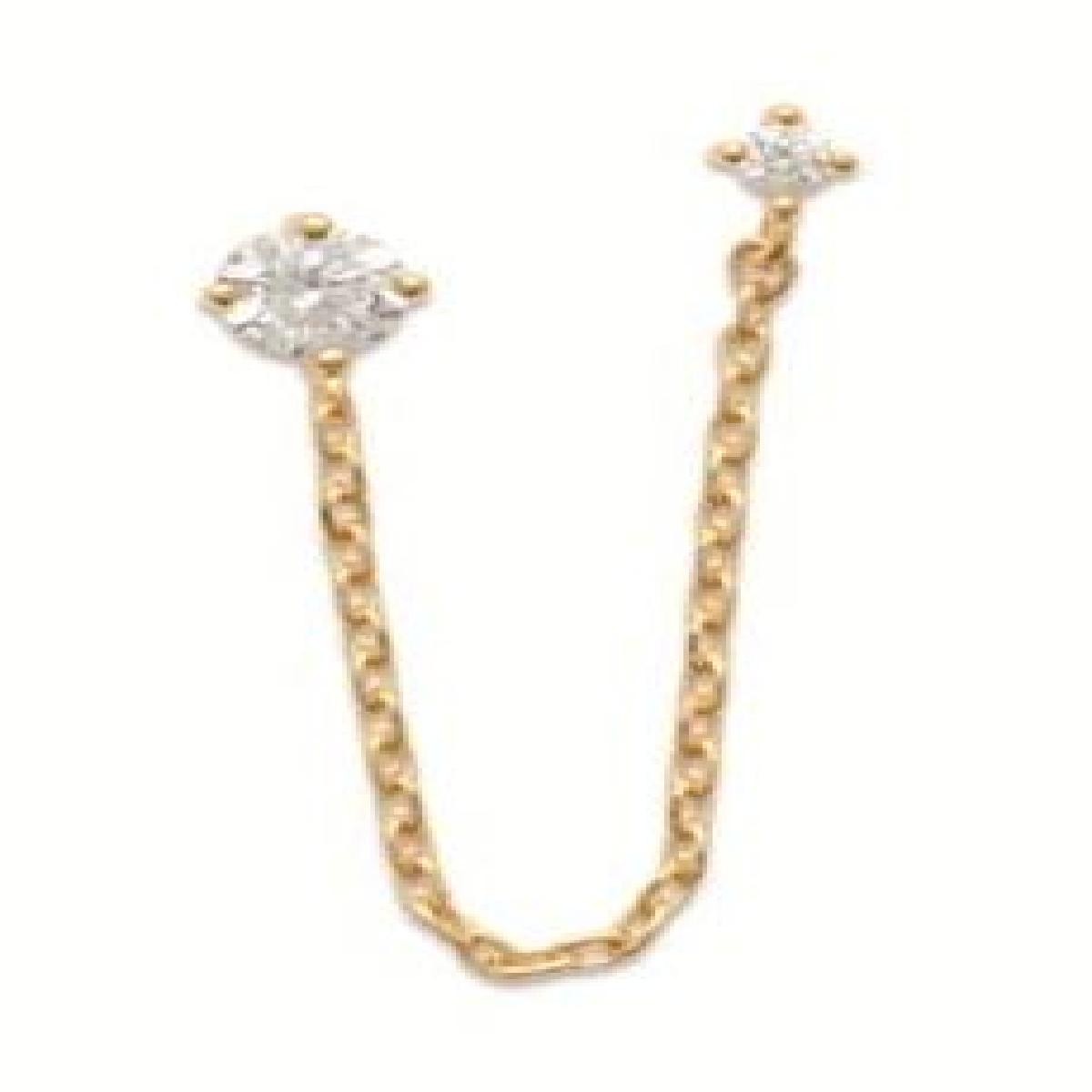 Créoles dormantes PAM P.BLANC – Or blanc 18 carats