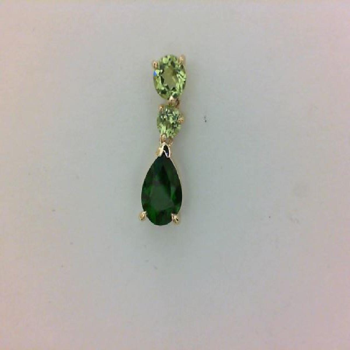 Pendentifs P.COULEUR COMPOSIT. ALOÏZE – Or Jaune 18 Carats Peridot, en Métal Doré et Pierre Verte