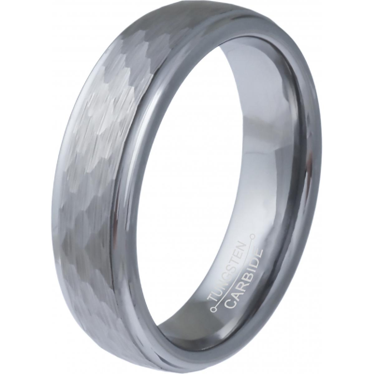 Bague Ronde Gravée Motif Géométrique Fin Et Poli, Largeur 6 Mm, Finition Satinée, Toucher Doux – Acier