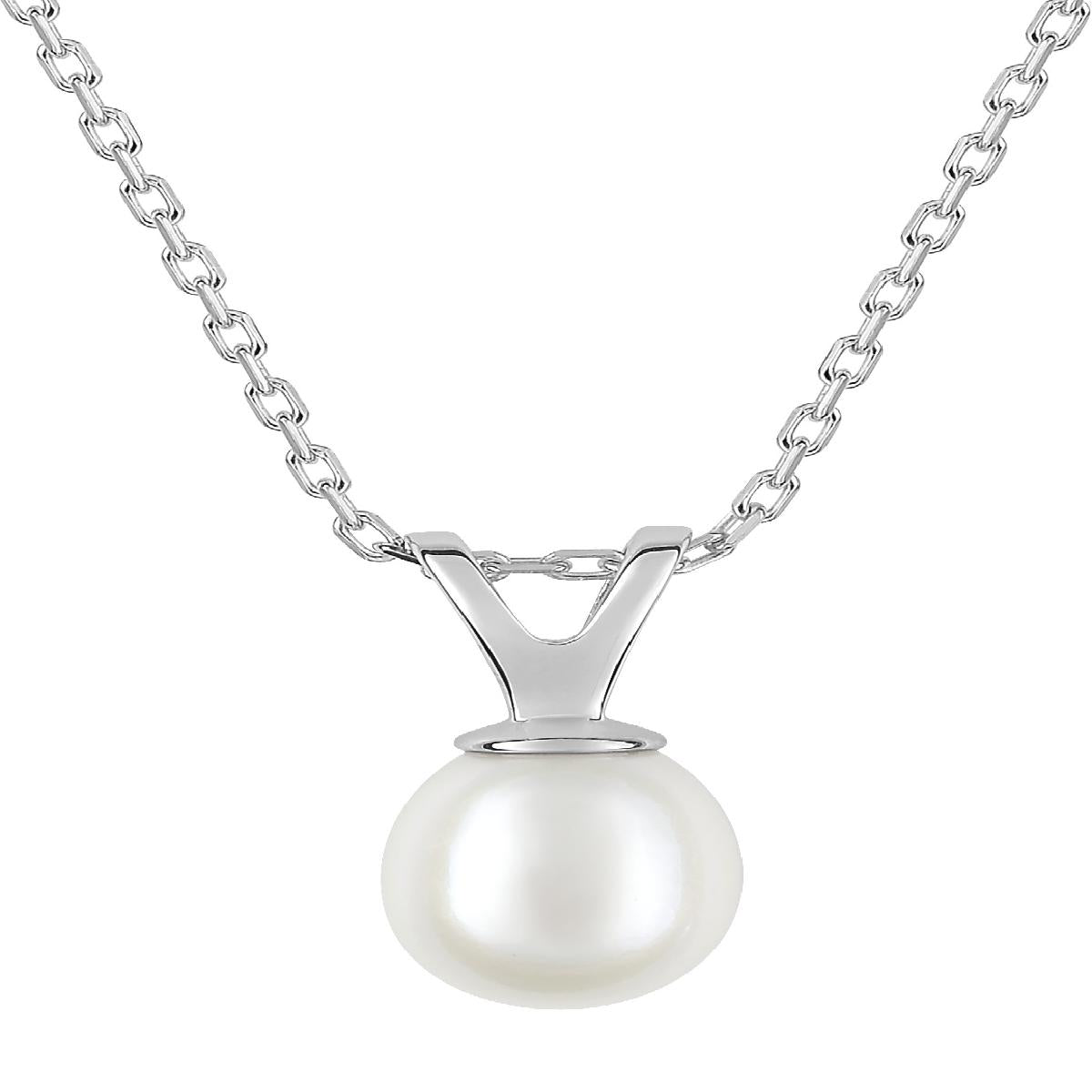 Collier Simple P Blanches Version Longue Maillons Finement Travaillés – Argent 925
