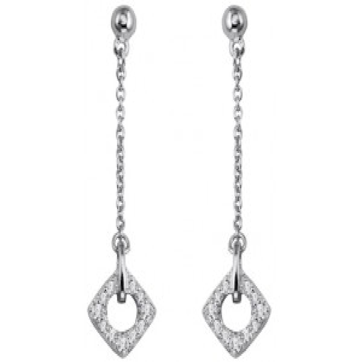 Boucles d'oreilles pendantes AG925 – Zirconium