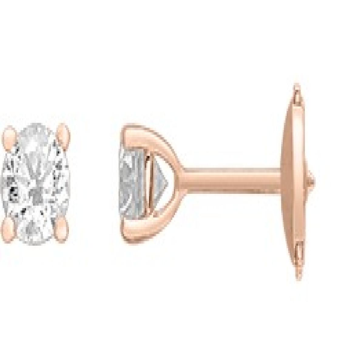 Boucles D'Oreilles AU750 Zirconium Fin Gravé Serti Détail Perlé – Or Jaune 18 Carats