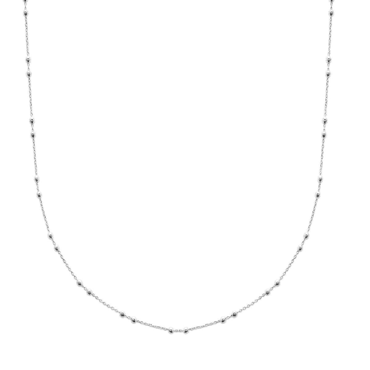 Collier Long En Chaîne Raffinée Avec Maillons Ovales Et Finement Sertie AG925 – Argent 925